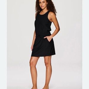 Avalanche Black Sleeveless Drawstring Casual Dress